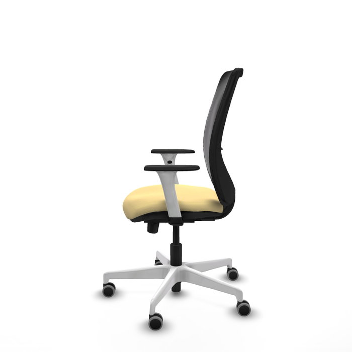 PIQUERAS Y CRESPO Silla de oficina Zulema con mecanismo Sincro/Traslack, Crema y Negro