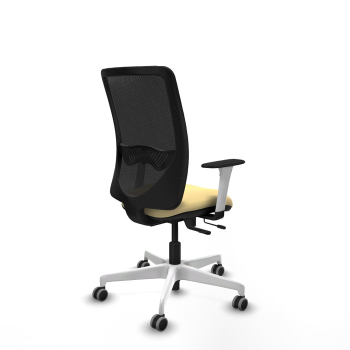PIQUERAS Y CRESPO Silla de oficina Zulema con mecanismo Sincro/Traslack, Crema y Negro