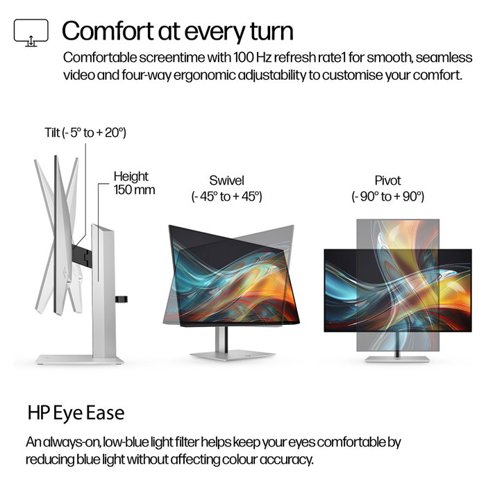 HP Serie 7 Pro 724pf Monitor FHD 23,8 IPS 100 Hz Black/Silver HP Serie 7 Pro 724pf Monitor FHD 23,8 IPS 100 Hz Black/Silver
