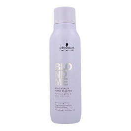 Schwarzkopf Blondme Bond Repair Champú Matizante Purple Neutraliza Reflejos Amarillos para Cabello Rubio Decolorado o Gris 300 ml