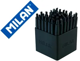 Milan Boligrafo P1 Retractil 1mm Touch Mini Negro Expositor 40 Unidades