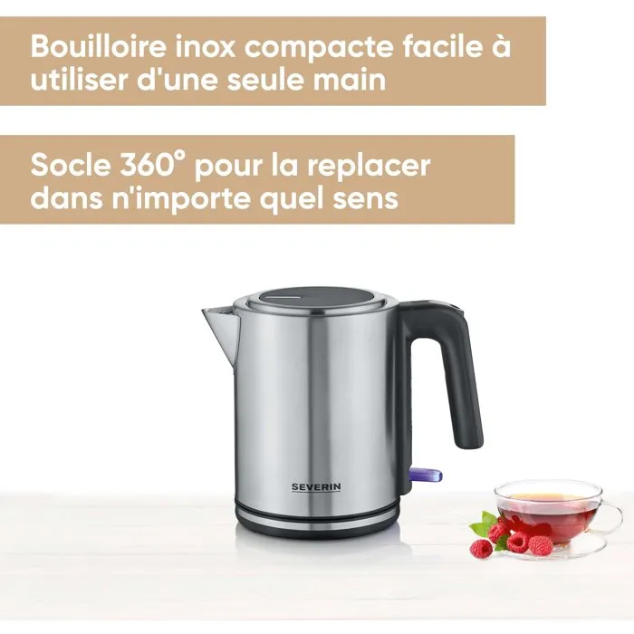 Severin WK 3489 Hervidor de 1 L, 2400 W, Negro/Plata Severin WK 3489 Hervidor de 1 L, 2400 W, Negro/Plata