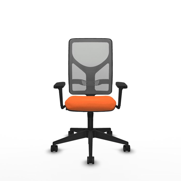 PIQUERAS Y CRESPO Silla de oficina Motilla con mecanismo Sincro, Naranja y Gris