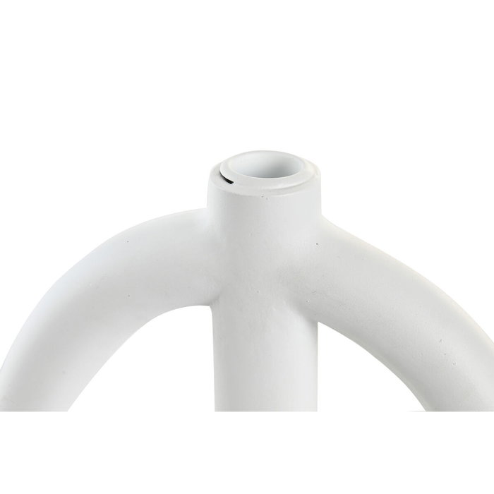 DKD Home Decor Candelabro de Resina Blanco 21,5x21,5x23 cm