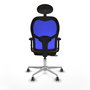PIQUERAS Y CRESPO Silla de oficina Jorquera con mecanismo Sincro/Traslack, Azul y Marrón