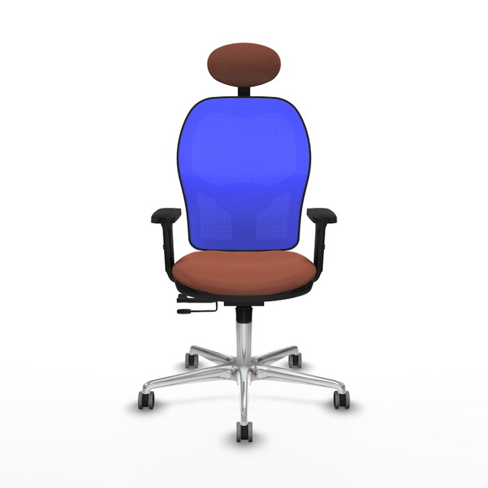 PIQUERAS Y CRESPO Silla de oficina Jorquera con mecanismo Sincro/Traslack, Azul y Marrón PIQUERAS Y CRESPO Silla de oficina Jorquera con mecanismo Sincro/Traslack, Azul y Marrón