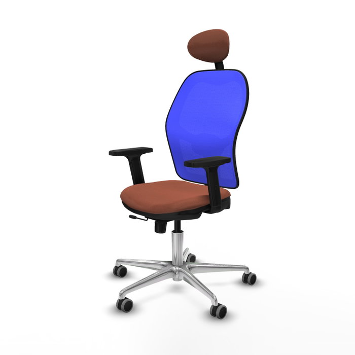PIQUERAS Y CRESPO Silla de oficina Jorquera con mecanismo Sincro/Traslack, Azul y Marrón PIQUERAS Y CRESPO Silla de oficina Jorquera con mecanismo Sincro/Traslack, Azul y Marrón