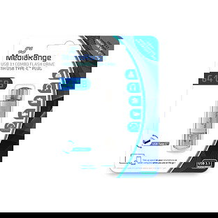 MediaRange Memoria USB 64 GB USB 3.1 Type-C / Type-A Plata MediaRange Memoria USB 64 GB USB 3.1 Type-C / Type-A Plata