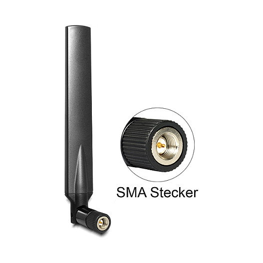 DeLOCK Antena LTE SMA Band 1/3/7/20 Omnidireccional Negra DeLOCK Antena LTE SMA Band 1/3/7/20 Omnidireccional Negra