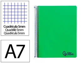 Liderpapel Cuaderno Espiral Micro A7 Wonder Verde Oscuro 100 Hojas 90g Cuadro 5mm