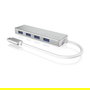 ICY BOX IB-HUB1425-C3 Hub USB-C con 4 Puertos USB 3.0, Plata