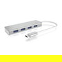 ICY BOX IB-HUB1425-C3 Hub USB-C con 4 Puertos USB 3.0, Plata