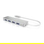 ICY BOX IB-HUB1425-C3 Hub USB-C con 4 Puertos USB 3.0, Plata