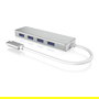 ICY BOX IB-HUB1425-C3 Hub USB-C con 4 Puertos USB 3.0, Plata