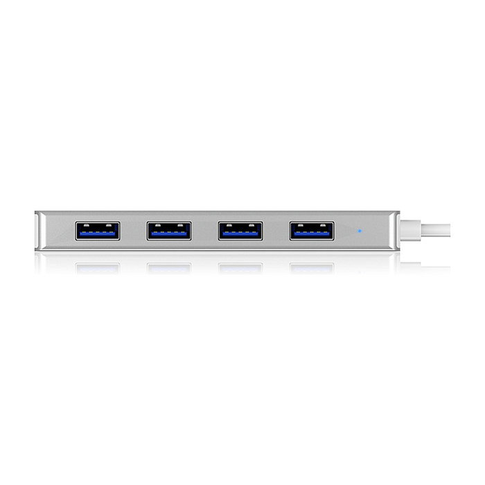 ICY BOX IB-HUB1425-C3 Hub USB-C con 4 Puertos USB 3.0, Plata