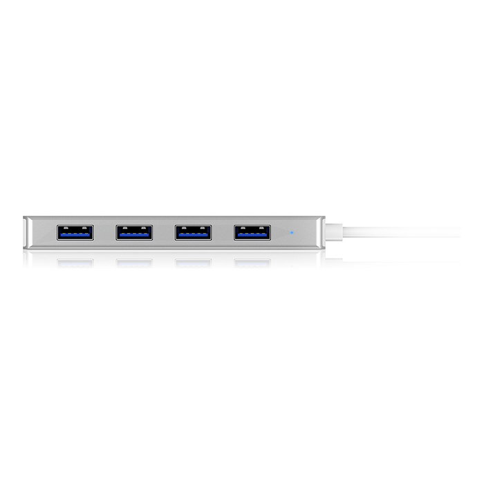 ICY BOX IB-HUB1425-C3 Hub USB-C con 4 Puertos USB 3.0, Plata