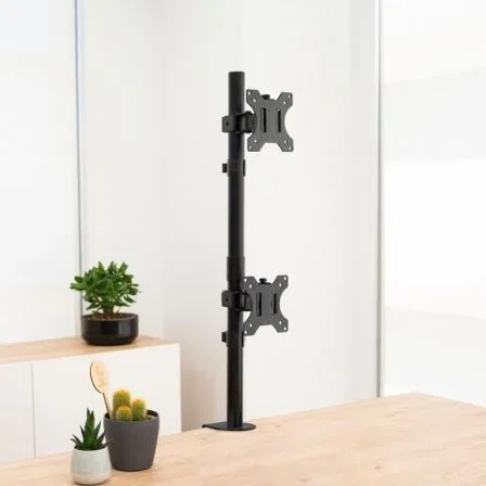 Tooq Soporte de Mesa para 2 Monitores DB1233TNV-B Giratorio Inclinable hasta 8kg Negro