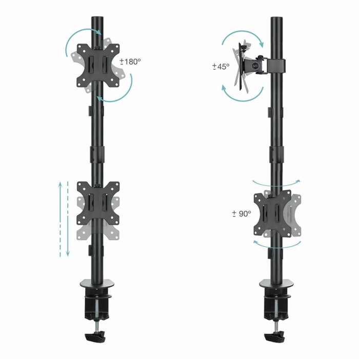 Tooq Soporte de Mesa Vertical para 2 Pantallas 13-32 pulgadas DB1233TNV-B