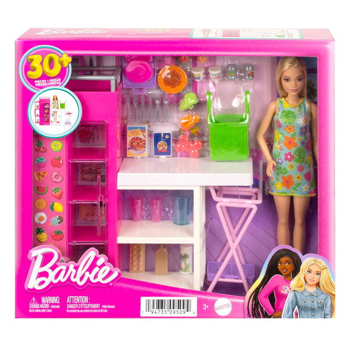 Barbie Muñeca con Despensa de Ensueño HJV38 Mattel, Incluye más de 25 Piezas de Juego de Comida y Hoja de Pegatinas para Personalizar Barbie Muñeca con Despensa de Ensueño HJV38 Mattel, Incluye más de 25 Piezas de Juego de Comida y Hoja de Pegatinas para Personalizar