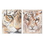 DKD Home Decor Set de 2 Cuadros Lienzo Pino Tigre 80x3,7x100 cm Multicolor