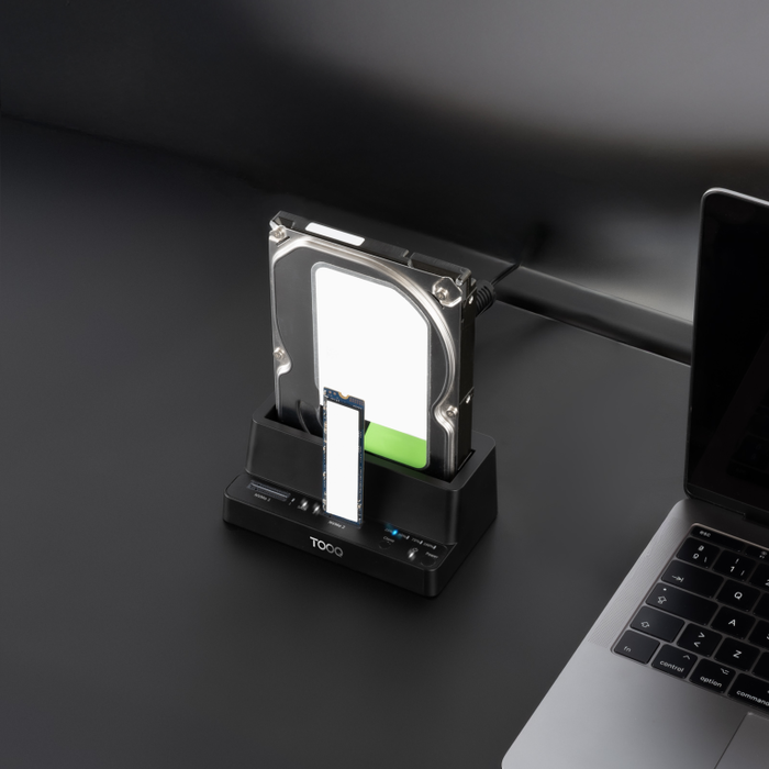 Tooq Docking Station TQDS-502B con 2x SSD M.2 NVMe y 1x SATA 2,5/3,5 Pulgadas