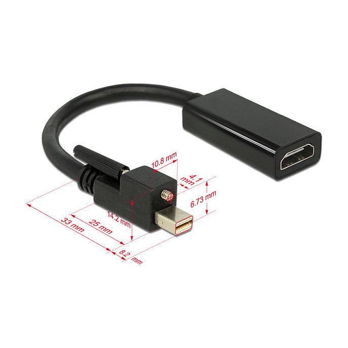 DeLOCK Adaptador mini DisplayPort 1.2 a HDMI hembra 4K negro DeLOCK Adaptador mini DisplayPort 1.2 a HDMI hembra 4K negro