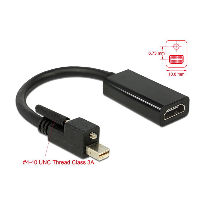 DeLOCK Adaptador mini DisplayPort 1.2 a HDMI hembra 4K negro DeLOCK Adaptador mini DisplayPort 1.2 a HDMI hembra 4K negro