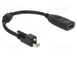 DeLOCK Adaptador mini DisplayPort 1.2 con tornillo a HDMI hembra 4K activo negro
