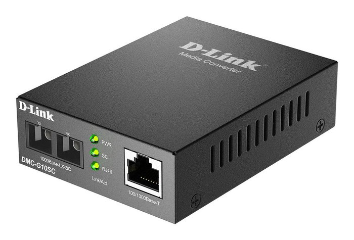 D-Link DMC-G10SC Conversor de medios de fibra monomodo 100/1000BaseT a 1000BaseLX (SC) de 10 km