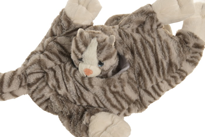 DKD Home Decor Set de 3 Peluches de Poliéster Gris