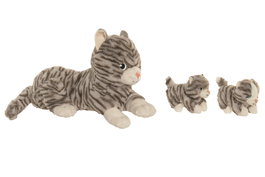 DKD Home Decor Set de 3 Peluches de Poliéster Gris