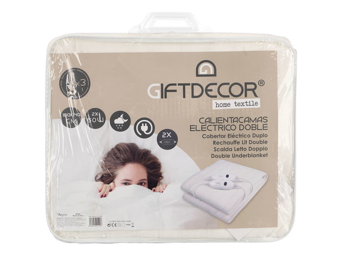 Giftdecor Calientacamas Doble Blanco 140 x 160 cm (Set de 6)