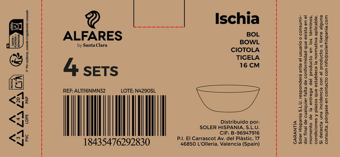 Inde - Set de 3 boles, colección Ischia, Red Opal, negro, 15.8 cm x 5.2 cm cada uno, 250 g, cerámica (4 Cajas)