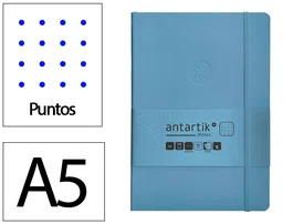 Antartik Cuaderno A5 Tapa Blanda Hojas Puntos Azul Claro 80 Hojas 80gr FSC