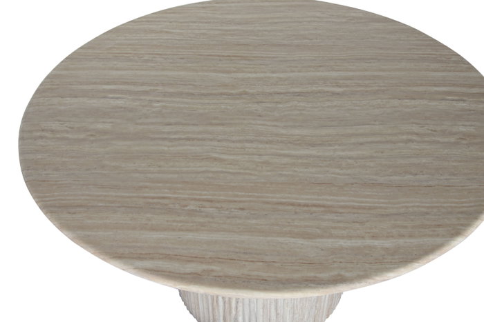 DKD Home Decor Mesa Redonda Comedor Moderno Beige Granito y MDF 130 x 130 x 75 cm