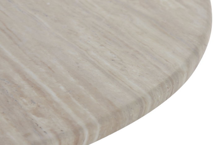 DKD Home Decor Mesa Redonda Comedor Moderno Beige Granito y MDF 130 x 130 x 75 cm