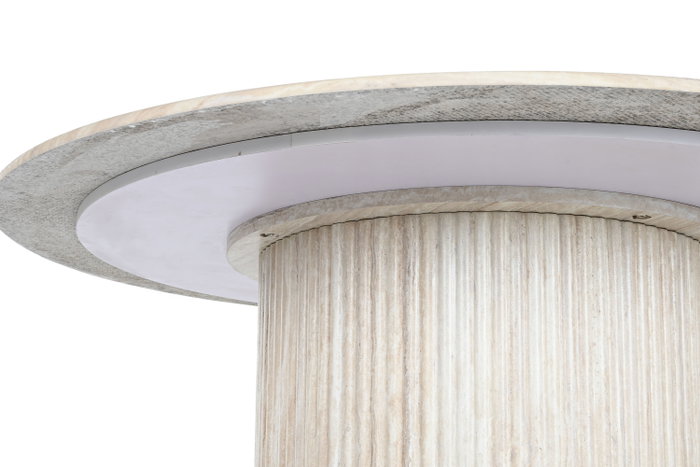 DKD Home Decor Mesa Redonda Comedor Moderno Beige Granito y MDF 130 x 130 x 75 cm