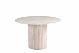 DKD Home Decor Mesa Redonda Comedor Moderno Beige Granito y MDF 130 x 130 x 75 cm
