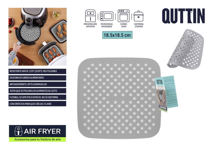 Quttin Base de Silicona Cuadrada para Air Fryer 18.5 cm Quttin Base de Silicona Cuadrada para Air Fryer 18.5 cm