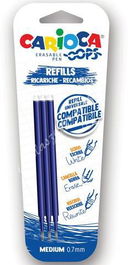 Carioca Recambio Bolígrafo Oops Borrable Azul - Blíster De 3