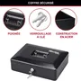 Master Lock Caja de monedas M 8 compartimentos Acero Negro con Bandeja Extraíble y Manija Integrada