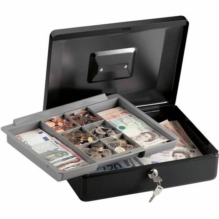 Master Lock Caja de monedas 8 compartimentos Negro