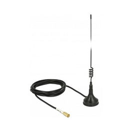 Delock Antena WLAN Exterior 89612, 2.4 GHz, 2 dBi, Omnidireccional, Conector SMB, Montaje Magnético, Cable RG-174 1.5 m, Negro, para 802.11 b/g/n