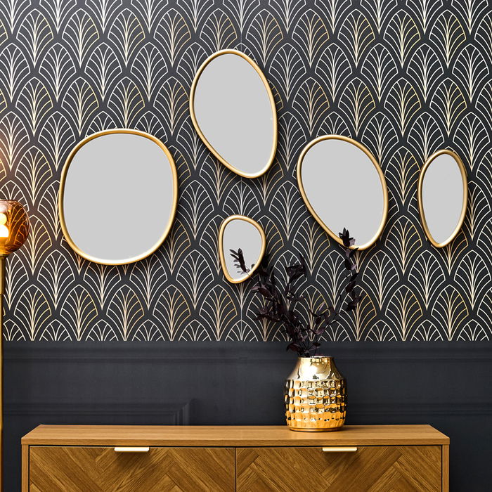 Home Deco Factory Juego De 5 Espejos Forma Orgánica Colección Cocooning