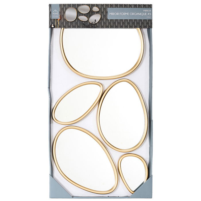 Home Deco Factory Juego De 5 Espejos Forma Orgánica Colección Cocooning