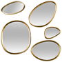 Home Deco Factory Juego De 5 Espejos Forma Orgánica Colección Cocooning