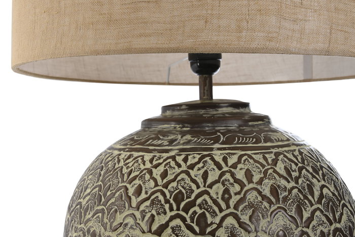 DKD Home Decor Lámpara Sobremesa Mundra Cobre Beige 42 x 62 x 42 cm