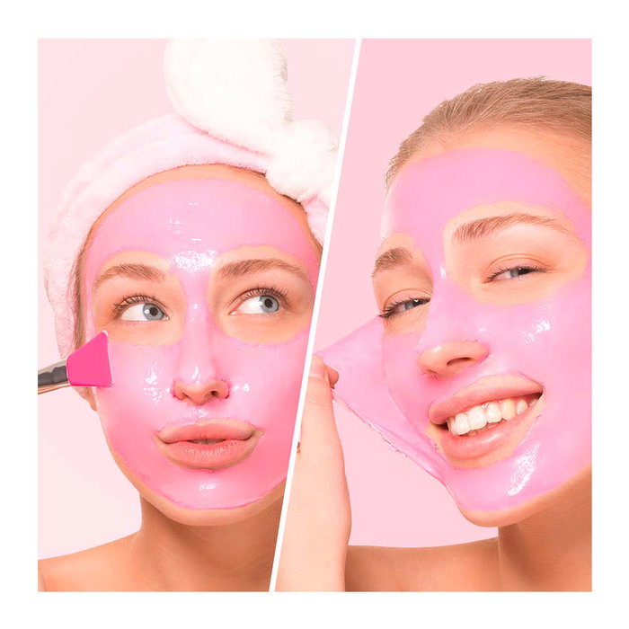 Biovène PINK MASK Mascarilla Facial Peel-Off Hidratante 75ml con Carbón Activado, Ácido Hialurónico, Fresa y Colágeno para Piel Radiante