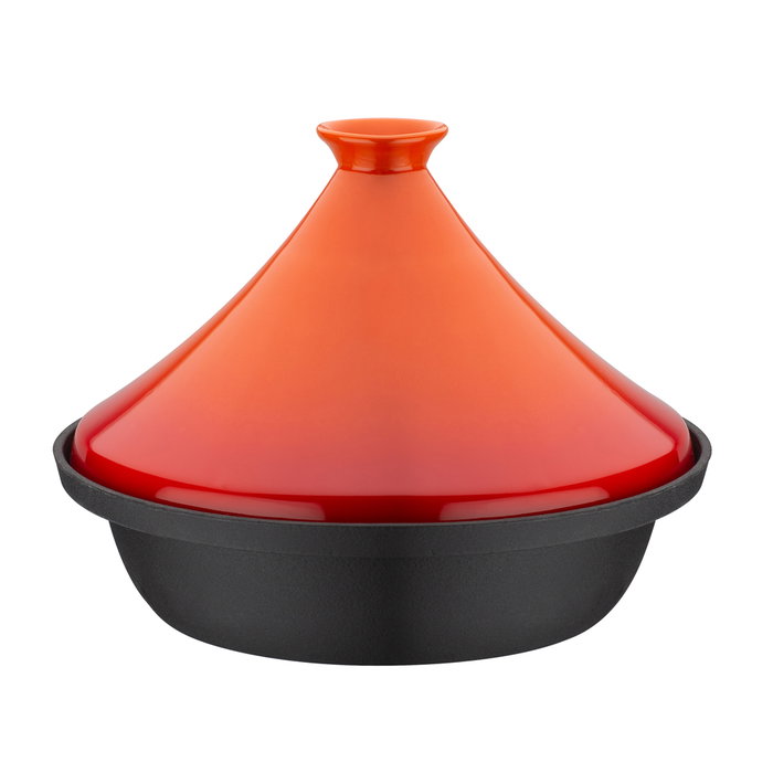 GSW Tajín de hierro fundido con tapa de cerámica naranja 30 cm