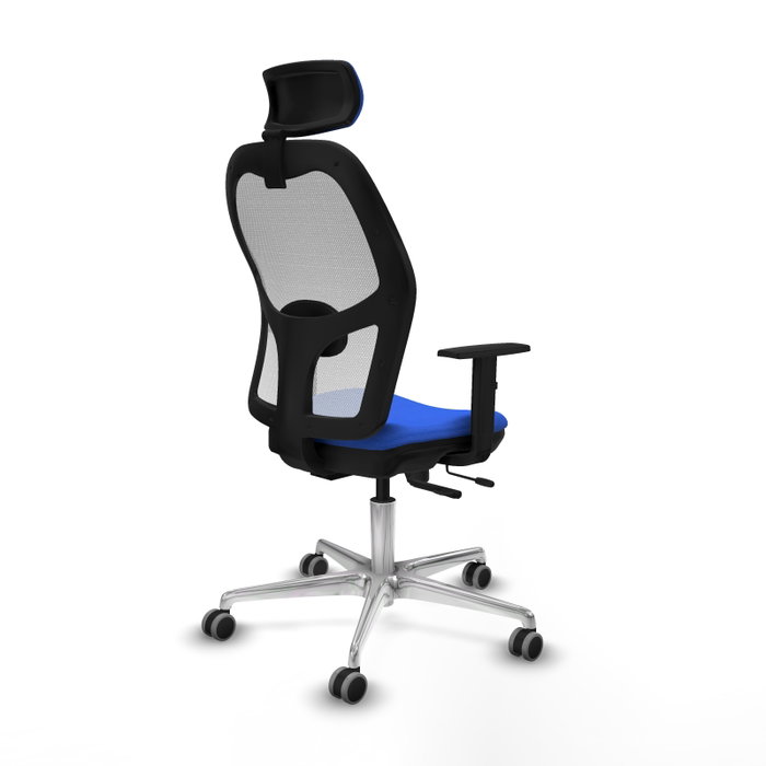 PIQUERAS Y CRESPO Silla de oficina Jorquera con mecanismo Sincro/Traslack Azul y Blanco
